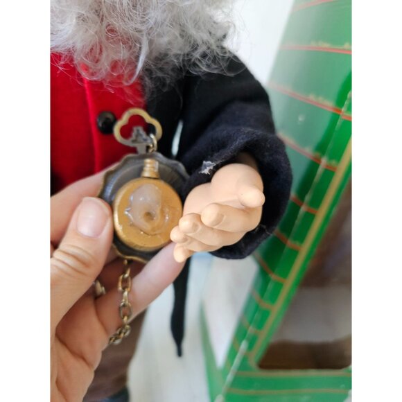 Enchanted forest scrooge vintage elf clock motionette Xmas decor 24-in - Picture 10 of 11